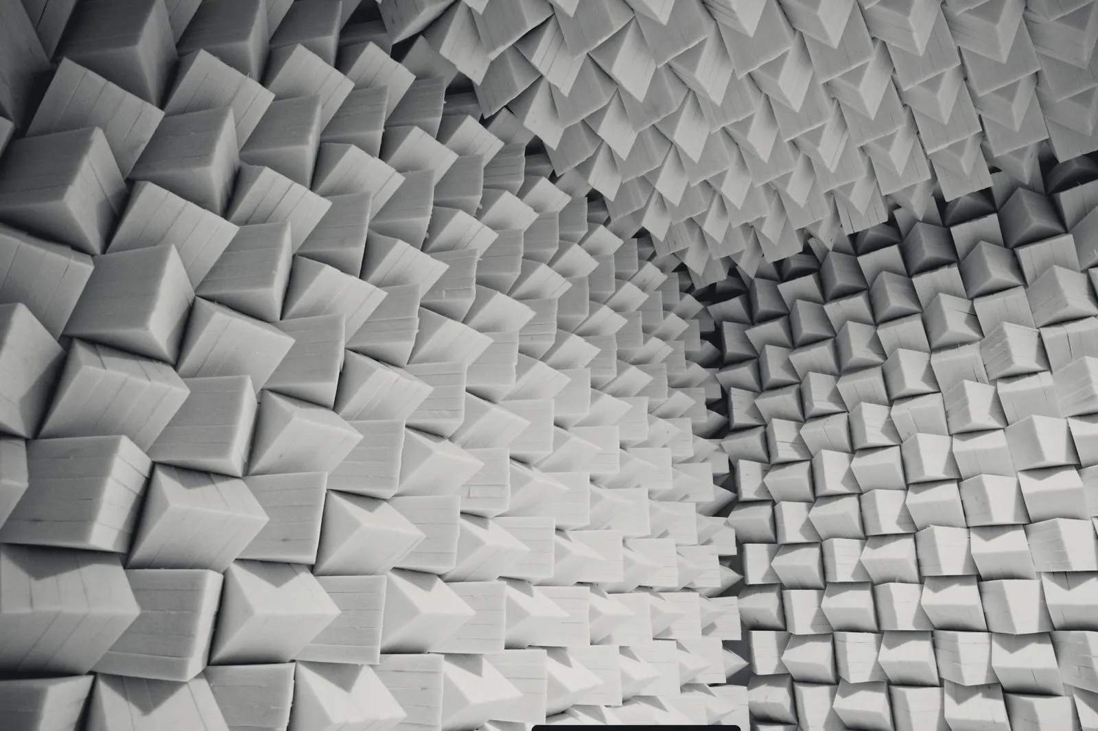 Foam wedges lining the semi-anechoic chamber